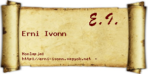 Erni Ivonn névjegykártya